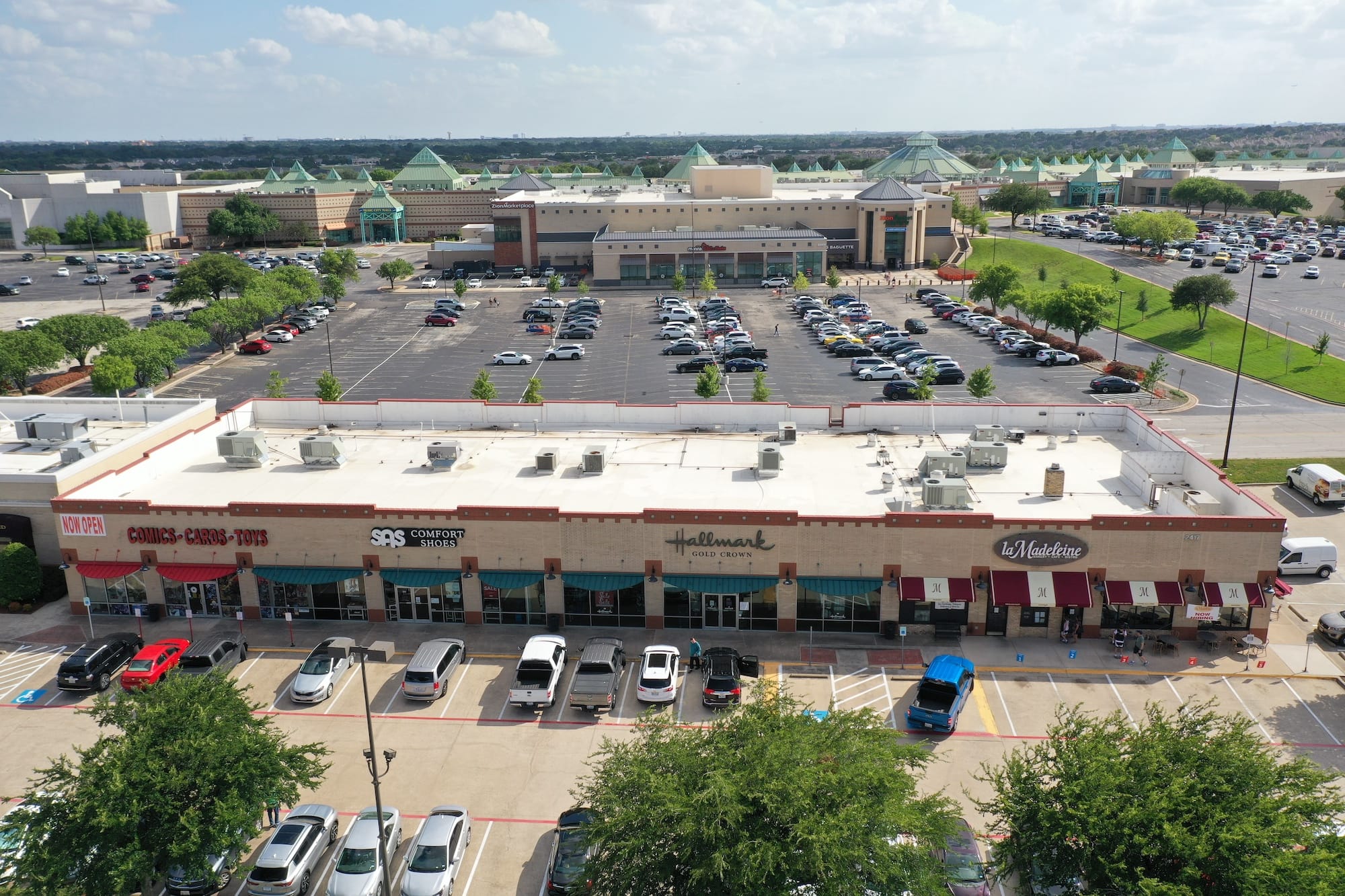 Multiple commercial real estate buildings.