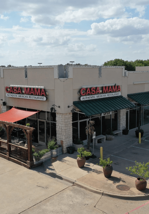 A commercial mall and restaurant.