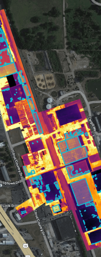 A visual and thermal aerial for a building enclosure report.
