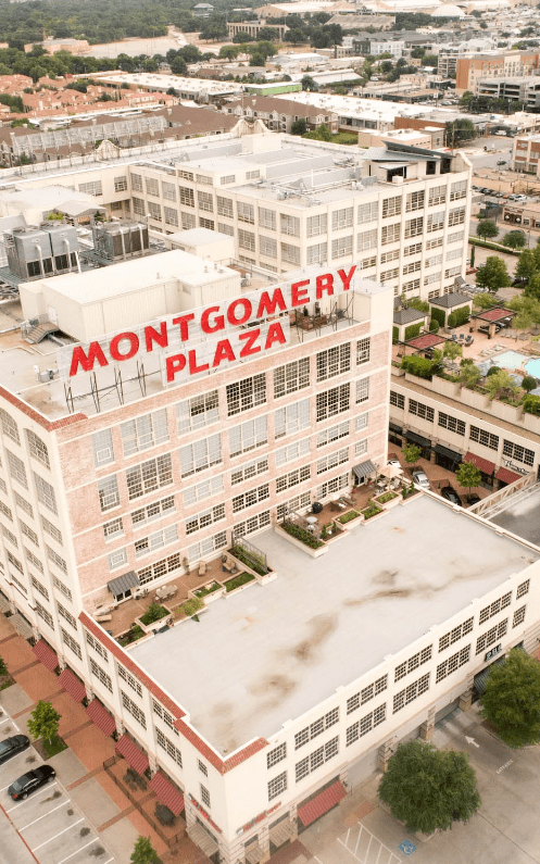 The Montgomery Plaza being routinely inspected by drone.