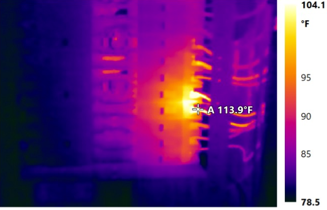 Dangerous hotspot Structura View identified.<br />
47 degrees above ambient temperature.